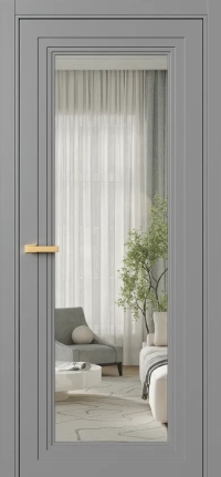 Межкомнатная Дверь ПО Erte 2 Rustica в цвете Пыльно-серый (RAL 7037) со стеклом НОВЫЙ Прозрачный