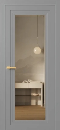 Межкомнатная Дверь ПО Erte 2 Rustica в цвете Пыльно-серый (RAL 7037) со стеклом НОВЫЙ Зеркало Бронза