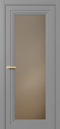 Межкомнатная Дверь ПО Erte 2 Rustica в цвете Пыльно-серый (RAL 7037) со стеклом НОВЫЙ Зеркало Бронза Матовый