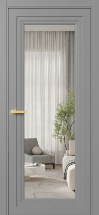 Межкомнатная Дверь ПО Erte 2 Rustica в цвете Пыльно-серый (RAL 7037) со стеклом НОВЫЙ Оптивайт Прозрачный