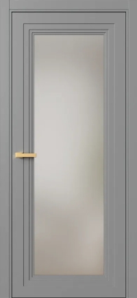 Межкомнатная Дверь ПО Erte 2 Rustica в цвете Пыльно-серый (RAL 7037) со стеклом НОВЫЙ Оптивайт Сатинат