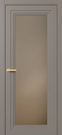 Межкомнатная Дверь ПО Erte 2 Rustica в цвете Умбра (NCS S 6005-Y50R) со стеклом НОВЫЙ Зеркало Бронза Матовый