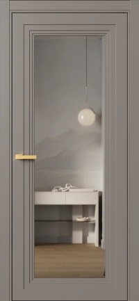 Межкомнатная Дверь ПО Erte 2 Rustica в цвете Умбра (NCS S 6005-Y50R) со стеклом НОВЫЙ Зеркало Оптивайт