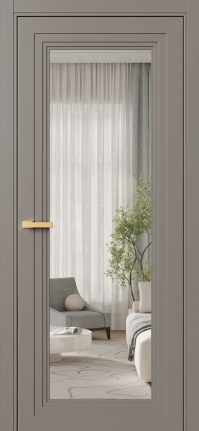 Межкомнатная Дверь ПО Erte 1 в цвете Умбра (NCS S 6005-Y50R) со стеклом НОВЫЙ Оптивайт Прозрачный