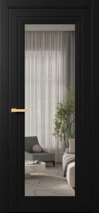 Межкомнатная Дверь ПО Erte 1 в цвете Чёрный агат  со стеклом НОВЫЙ Грей Прозрачный