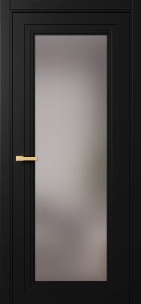 Межкомнатная Дверь ПО Erte 1 в цвете Чёрный агат  со стеклом НОВЫЙ Грей Сатинат