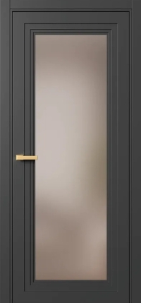Межкомнатная Дверь ПО Erte 2 Rustica в цвете Базальт (NCS S 8000-N) со стеклом НОВЫЙ Бронза Сатинат