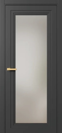 Межкомнатная Дверь ПО Erte 2 Rustica в цвете Базальт (NCS S 8000-N) со стеклом НОВЫЙ Оптивайт Сатинат