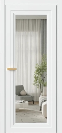 Межкомнатная Дверь ПО Erte 2 Rustica в цвете белоснежный со стеклом НОВЫЙ Прозрачный