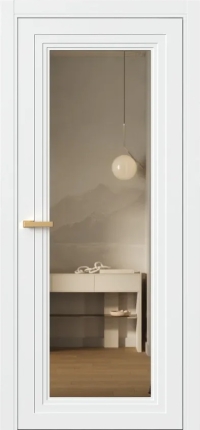 Межкомнатная Дверь ПО Erte 2 Rustica в цвете белоснежный со стеклом НОВЫЙ Зеркало Бронза