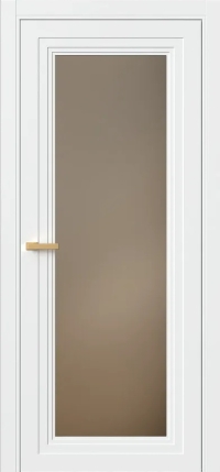 Межкомнатная Дверь ПО Erte 1 в цвете белоснежный со стеклом НОВЫЙ Зеркало Бронза Матовый