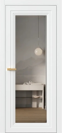 Межкомнатная Дверь ПО Erte 2 Rustica в цвете белоснежный со стеклом НОВЫЙ Зеркало Оптивайт