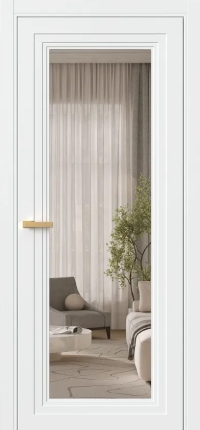 Межкомнатная Дверь ПО Erte 2 Rustica в цвете белоснежный со стеклом НОВЫЙ Бронза Прозрачный