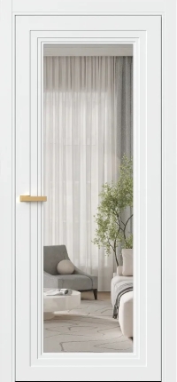 Межкомнатная Дверь ПО Erte 2 Rustica в цвете белоснежный со стеклом НОВЫЙ Оптивайт Прозрачный