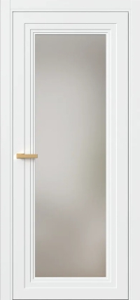Межкомнатная Дверь ПО Erte 1 в цвете белоснежный со стеклом НОВЫЙ Оптивайт Сатинат