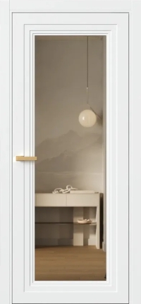 Межкомнатная Дверь ПО Erte 2 Rustica в цвете Сигнально-белый (RAL 9003) со стеклом НОВЫЙ Зеркало Бронза