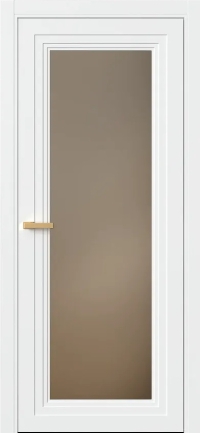 Межкомнатная Дверь ПО Erte 2 Rustica в цвете Сигнально-белый (RAL 9003) со стеклом НОВЫЙ Зеркало Бронза Матовый