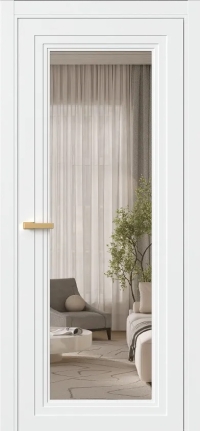 Межкомнатная Дверь ПО Erte 2 Rustica в цвете Сигнально-белый (RAL 9003) со стеклом НОВЫЙ Бронза Прозрачный