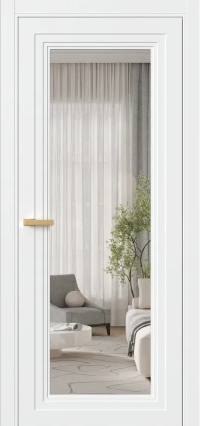 Межкомнатная Дверь ПО Erte 2 Rustica в цвете Сигнально-белый (RAL 9003) со стеклом НОВЫЙ Оптивайт Прозрачный