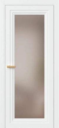 Межкомнатная Дверь ПО Erte 2 Rustica в цвете Сигнально-белый (RAL 9003) со стеклом НОВЫЙ Бронза Сатинат