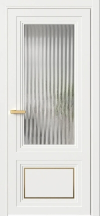 Межкомнатная Дверь ПО Erte 2 Rustica Декор золото в цвете Бланж (RAL 9010) со стеклом НОВЫЙ Moru Оптивайт Прозрачный