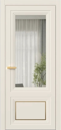 Межкомнатная Дверь ПО Erte 2 Rustica Декор золото в цвете Кремово-белый со стеклом НОВЫЙ Прозрачный