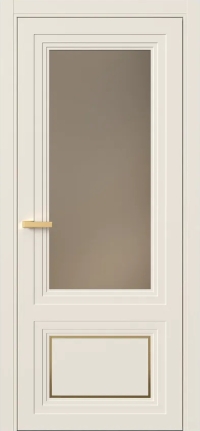 Межкомнатная Дверь ПО Erte 2 Rustica Декор золото в цвете Кремово-белый со стеклом НОВЫЙ Зеркало Бронза Матовый