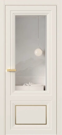 Межкомнатная Дверь ПО Erte 2 Rustica Декор золото в цвете Кремово-белый со стеклом НОВЫЙ Зеркало Оптивайт