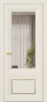 Межкомнатная Дверь ПО Erte 2 Rustica Декор золото в цвете Кремово-белый со стеклом НОВЫЙ Бронза Прозрачный