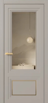 Межкомнатная Дверь ПО Erte 2 Rustica Декор золото в цвете Молескин со стеклом НОВЫЙ Зеркало Бронза