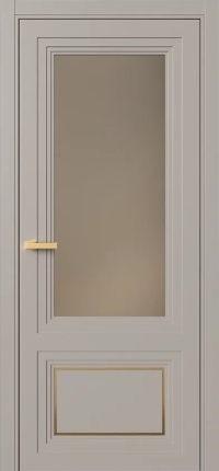 Межкомнатная Дверь ПО Erte 2 Rustica Декор золото в цвете Молескин со стеклом НОВЫЙ Зеркало Бронза Матовый