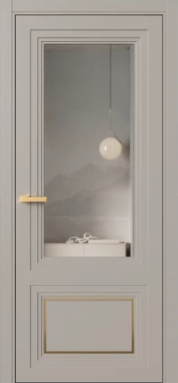 Межкомнатная Дверь ПО Erte 2 Rustica Декор золото в цвете Молескин со стеклом НОВЫЙ Зеркало Графит