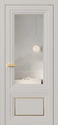 Межкомнатная Дверь ПО Erte 2 Rustica Декор золото в цвете Кашемир (NCS S 2002-Y50R) со стеклом НОВЫЙ Зеркало Безцветный