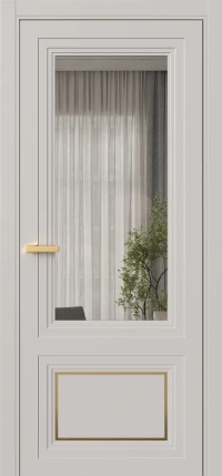 Межкомнатная Дверь ПО Erte 2 Rustica Декор золото в цвете Кашемир (NCS S 2002-Y50R) со стеклом НОВЫЙ Грей Прозрачный