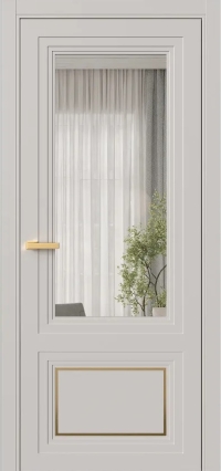 Межкомнатная Дверь ПО Erte 2 Rustica Декор золото в цвете Кашемир (NCS S 2002-Y50R) со стеклом НОВЫЙ Оптивайт Прозрачный