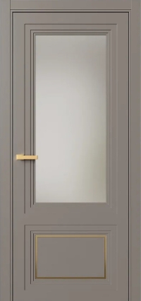 Межкомнатная Дверь ПО Erte 2 Rustica Декор золото в цвете Умбра (NCS S 6005-Y50R) со стеклом НОВЫЙ Оптивайт Сатинат