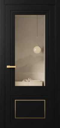 Межкомнатная Дверь ПО Erte 2 Rustica Декор золото в цвете Чёрный агат  со стеклом НОВЫЙ Зеркало Бронза