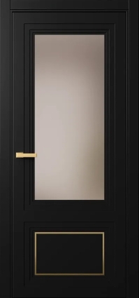 Межкомнатная Дверь ПО Erte 2 Rustica Декор золото в цвете Чёрный агат  со стеклом НОВЫЙ Бронза Сатинат