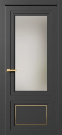 Межкомнатная Дверь ПО Erte 2 Rustica Декор золото в цвете Базальт (NCS S 8000-N) со стеклом НОВЫЙ Сатинат