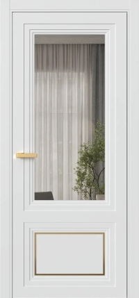 Межкомнатная Дверь ПО Erte 2 Rustica Декор золото в цвете Скандинавский серый (NCS S 1000-N) со стеклом НОВЫЙ Грей Прозрачный