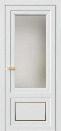 Межкомнатная Дверь ПО Erte 2 Rustica Декор золото в цвете Скандинавский серый (NCS S 1000-N) со стеклом НОВЫЙ Сатинат