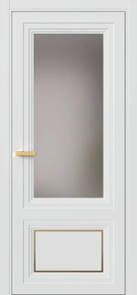 Межкомнатная Дверь ПО Erte 2 Rustica Декор золото в цвете Скандинавский серый (NCS S 1000-N) со стеклом НОВЫЙ Грей Сатинат