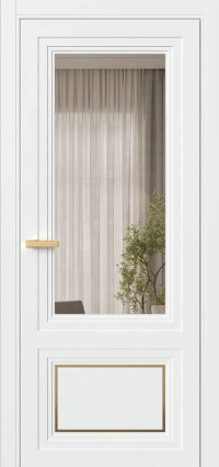 Межкомнатная Дверь ПО Erte 2 Rustica Декор золото в цвете белоснежный со стеклом НОВЫЙ Бронза Прозрачный