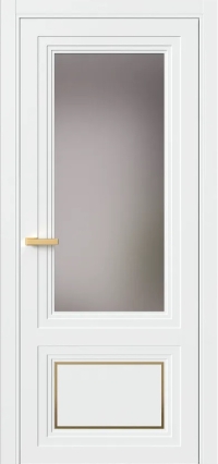 Межкомнатная Дверь ПО Erte 2 Rustica Декор золото в цвете белоснежный со стеклом НОВЫЙ Грей Сатинат