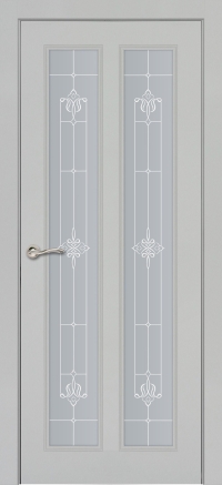 Межкомнатная дверь ПО Elegance 7 в цвете Серый. со стеклом пу-252
