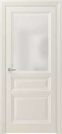Межкомнатная дверь ПО ARTA 3 в цвете Айвори Софт со стеклом Сатинат Белый