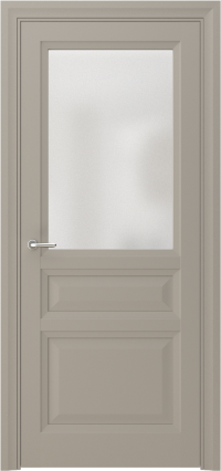 Межкомнатная дверь ПО ARTA 3 в цвете Грэй софт со стеклом Сатинат Белый