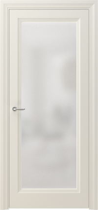 Межкомнатная дверь ПО ARTA 1 в цвете Айвори Софт со стеклом Сатинат Белый