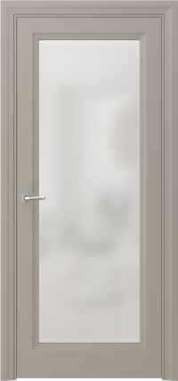 Межкомнатная дверь ПО ARTA 1 в цвете Грэй софт со стеклом Сатинат Белый