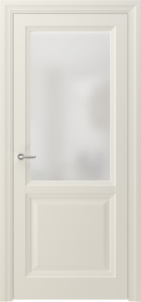 Межкомнатная дверь ПО ARTA 2 в цвете Айвори Софт со стеклом Сатинат Белый